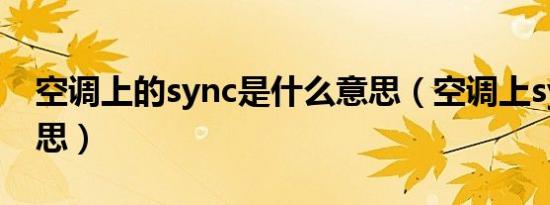 空调上的sync是什么意思（空调上sync的意思）