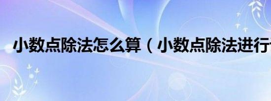 小数点除法怎么算（小数点除法进行计算）