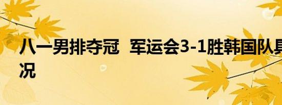 八一男排夺冠 军运会3-1胜韩国队具体啥情况