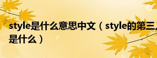 style是什么意思中文（style的第三人称单数是什么）