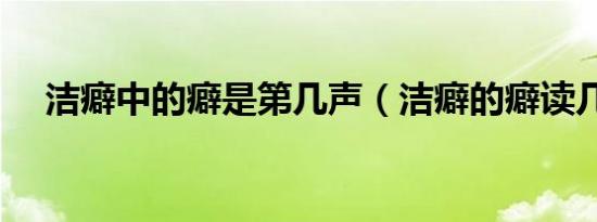 洁癖中的癖是第几声（洁癖的癖读几声）