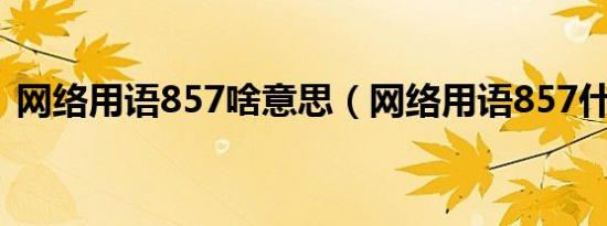 网络用语857啥意思（网络用语857什么梗）