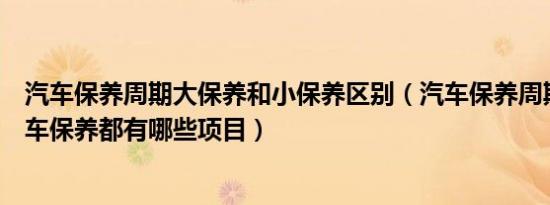 汽车保养周期大保养和小保养区别（汽车保养周期一览表汽车保养都有哪些项目）