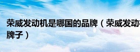 荣威发动机是哪国的品牌（荣威发动机是什么牌子）