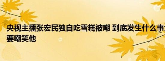 央视主播张宏民独自吃雪糕被嘲 到底发生什么事大家为什么要嘲笑他
