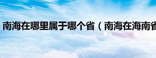 南海在哪里属于哪个省（南海在海南省对吗）