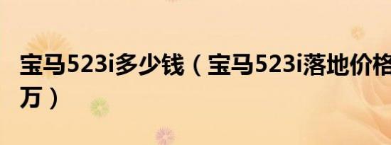 宝马523i多少钱（宝马523i落地价格为51.49万）