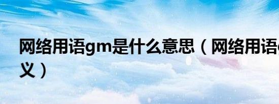 网络用语gm是什么意思（网络用语gm的含义）