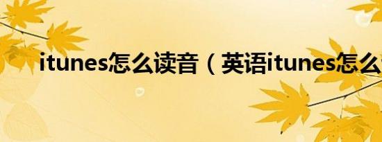 itunes怎么读音（英语itunes怎么读）