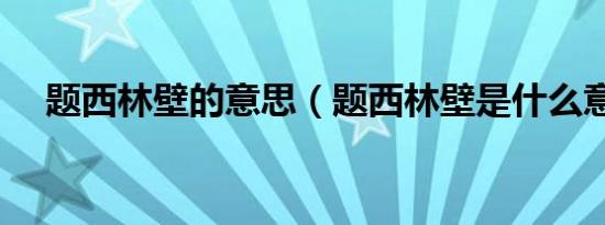 题西林壁的意思（题西林壁是什么意思）