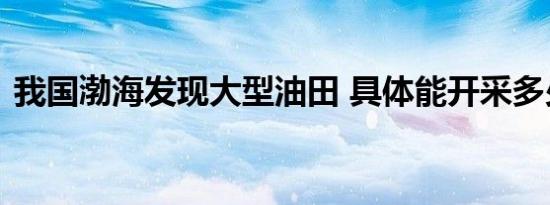 我国渤海发现大型油田 具体能开采多少石油