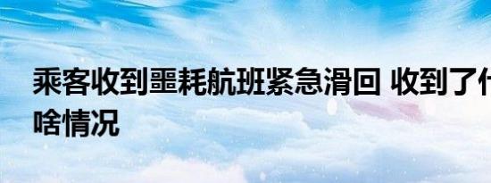 乘客收到噩耗航班紧急滑回 收到了什么噩耗啥情况