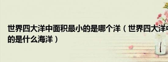 世界四大洋中面积最小的是哪个洋（世界四大洋中面积最小的是什么海洋）