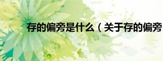 存的偏旁是什么（关于存的偏旁）