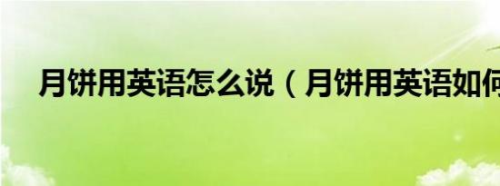 月饼用英语怎么说（月饼用英语如何说）