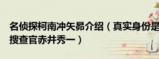 名侦探柯南冲矢昴介绍（真实身份是FBI顶尖搜查官赤井秀一）