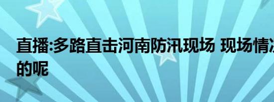 直播:多路直击河南防汛现场 现场情况是怎样的呢