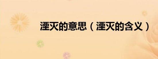 湮灭的意思（湮灭的含义）