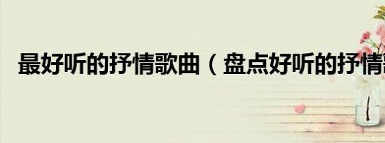 最好听的抒情歌曲（盘点好听的抒情歌曲）