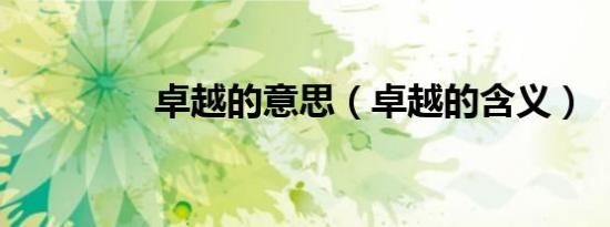卓越的意思（卓越的含义）