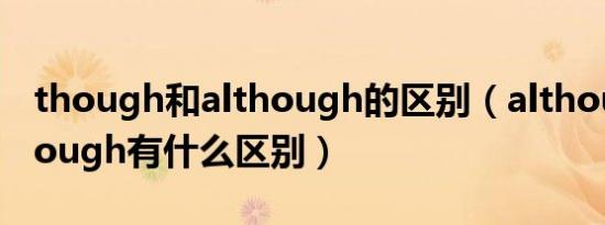 though和although的区别（although和though有什么区别）