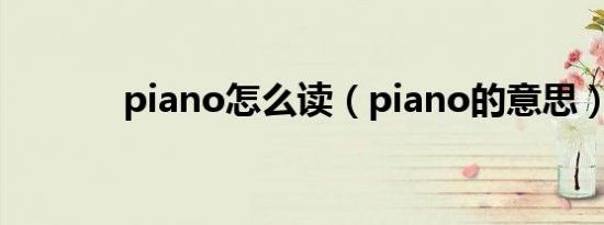 piano怎么读（piano的意思）