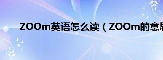 ZOOm英语怎么读（ZOOm的意思）