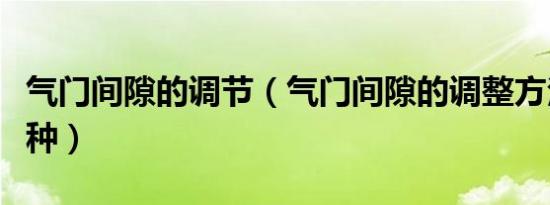 气门间隙的调节（气门间隙的调整方法有哪两种）