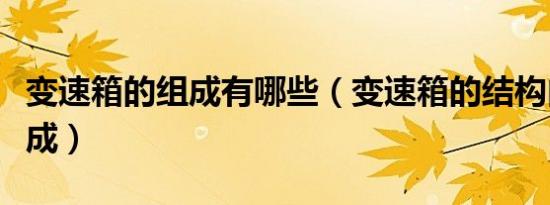 变速箱的组成有哪些（变速箱的结构由什么组成）