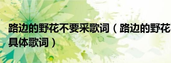 路边的野花不要采歌词（路边的野花不要采的具体歌词）