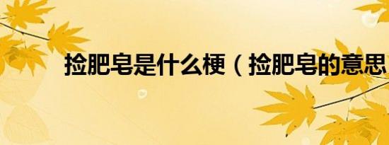 捡肥皂是什么梗（捡肥皂的意思）