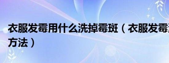 衣服发霉用什么洗掉霉斑（衣服发霉洗掉霉斑方法）