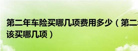 第二年车险买哪几项费用多少（第二年车险应该买哪几项）