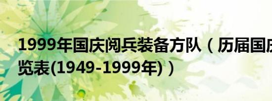1999年国庆阅兵装备方队（历届国庆阅兵一览表(1949-1999年)）