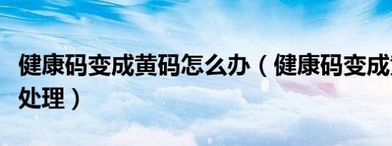 健康码变成黄码怎么办（健康码变成黄码如何处理）
