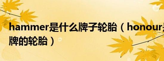 hammer是什么牌子轮胎（honour是什么品牌的轮胎）