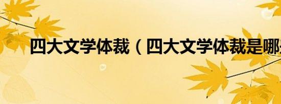 四大文学体裁（四大文学体裁是哪些）