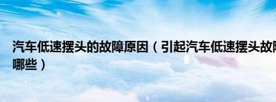 汽车低速摆头的故障原因（引起汽车低速摆头故障的原因有哪些）