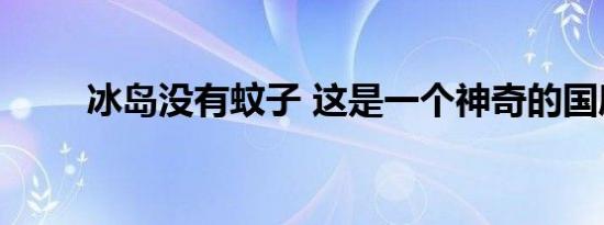 冰岛没有蚊子 这是一个神奇的国度