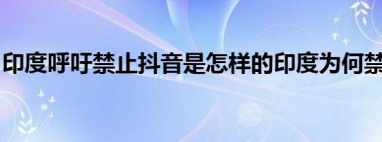 印度呼吁禁止抖音是怎样的印度为何禁止抖音