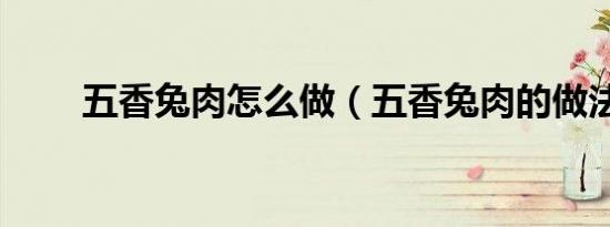 五香兔肉怎么做（五香兔肉的做法）