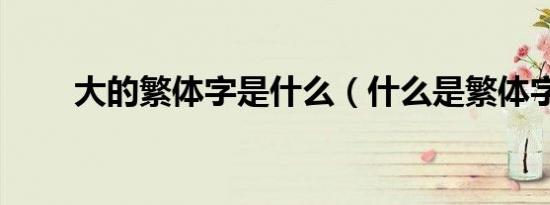 大的繁体字是什么（什么是繁体字）