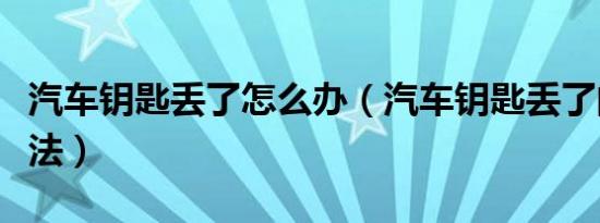 汽车钥匙丢了怎么办（汽车钥匙丢了的解决办法）