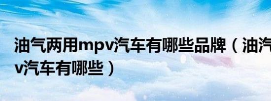 油气两用mpv汽车有哪些品牌（油汽两用mpv汽车有哪些）