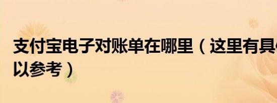支付宝电子对账单在哪里（这里有具体步骤可以参考）