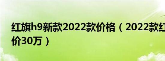 红旗h9新款2022款价格（2022款红旗h9售价30万）