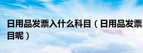 日用品发票入什么科目（日用品发票入什么科目呢）