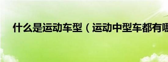 什么是运动车型（运动中型车都有哪些）