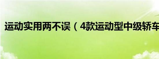 运动实用两不误（4款运动型中级轿车推荐）