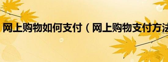 网上购物如何支付（网上购物支付方法介绍）